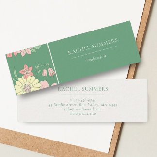 Modern Boho floral farbig Mini Visitenkarte