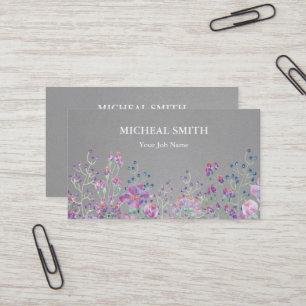 Modern Boho Floral Kraft Visitenkarte