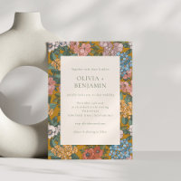 Modern Boho Floral Mustard Yellow Earthy Wedding