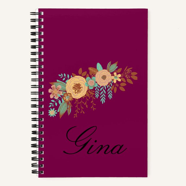 Modern Boho Floral Notizbuch (Vorderseite)