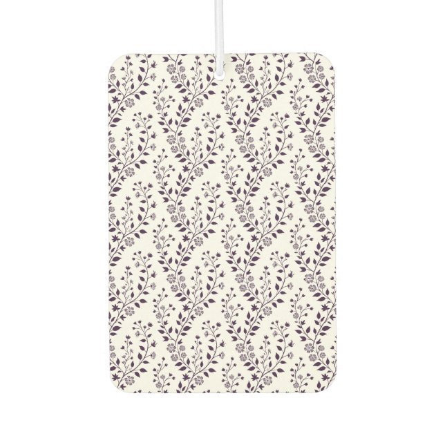 Modern Boho Floral Pattern Plum White Autolufterfrischer (Vorderseite)