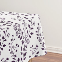 Modern Boho Floral Pattern Plum White