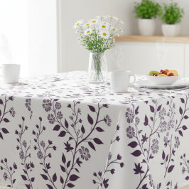 Modern Boho Floral Pattern Plum White Tischdecke