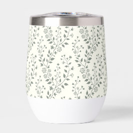 Modern Boho Floral Pattern Sage Cream