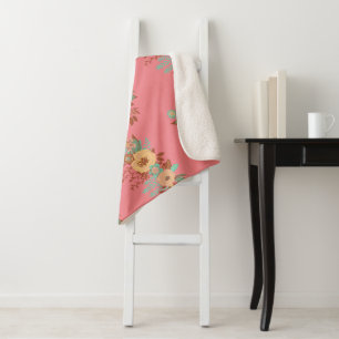 Modern Boho Floral Pink Sherpadecke
