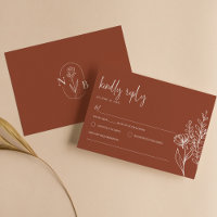 Modern Boho Floral Terracotta Burnt Orange Wedding
