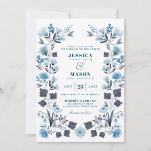 Modern Boho Folk Hochzeitseinladung Einladung