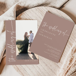 Modern Boho Foto Wüste Mauve Wedding Einladung