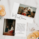 Modern Boho Frohe Weihnachten Zwei Foto<br><div class="desc">Feiern Sie die Urlaubssaison mit dieser modernen boho Frohe Weihnachten zwei Foto-Urlaubskarte. Die einzigartige und bearbeitbare Schrift verleiht dem Design eine schicke und dennoch elegante Touch. Das schlichte Schwarz-Weiß-Design besticht durch ein klassisches und skurriles Ambiente, das sich perfekt für die Wintersaison eignet. Der minimale böhmische festliche Designer-Schriftart verleiht Kreativität und...</div>