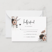 Modern Boho Goth Script RSVP Card