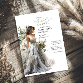Modern Boho grüne eucalyptus Hochzeitskleidung Einladung