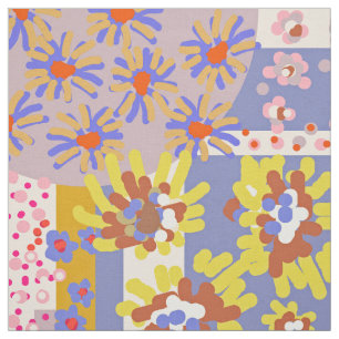 Modern Boho Hippy Patchwork Daisy Blume Stoff