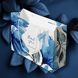 Modern Boho Indigo Blue Personalisiert Große Geschenktüte