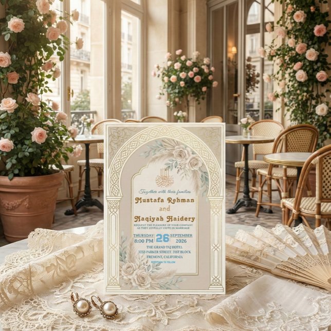 Modern Boho Islamic Nikkah Ceremony Einladung (Von Creator hochgeladen)