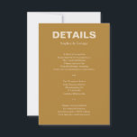 Modern Boho Jewel Earth Tone Details Beilage Karte<br><div class="desc">Dieses wunderschöne Design besticht durch Juwel- und Erdtöne sowie moderne,  schlichte Schriftart. Sehen Sie sich die gesamte Kollektion an,  um mehr passende Artikel zu finden! Mix und passende Farben!</div>