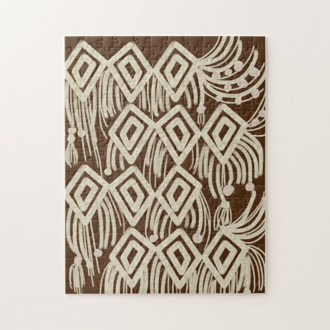 Modern Boho Macrame Doodles Brown (Vertikal)