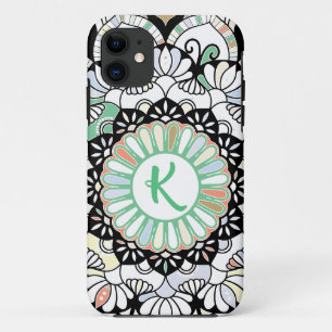 Modern Boho Mandala Yoga Meditation Initial Case-Mate iPhone Hülle