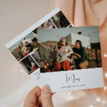 Modern Boho Merry Seven Foto Weihnachten<br><div class="desc">Feiern Sie die Urlaubssaison mit dieser modernen boho fröhlichen 7 Foto Weihnachtskarte. Die einzigartige und bearbeitbare Schrift verleiht dem Design eine schicke und dennoch elegante Touch. Das schlichte Schwarz-Weiß-Design besticht durch ein klassisches und skurriles Ambiente, das sich perfekt für die Wintersaison eignet. Der minimale böhmische festliche Designer-Schriftart verleiht Kreativität und...</div>