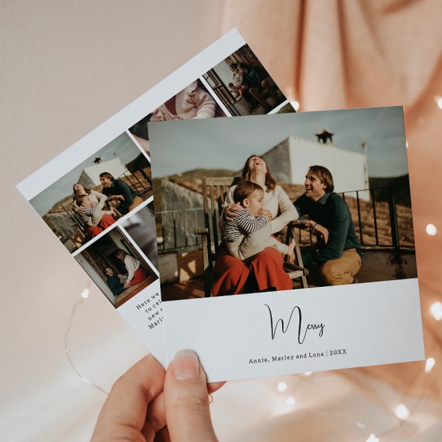 Modern Boho Merry Seven Foto Weihnachten (Von Creator hochgeladen)