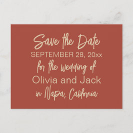 Modern Boho Minimalistisch Burnt Save the Date Postkarte