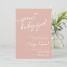 Modern Boho Minimalistisch Girl pink Babydusche