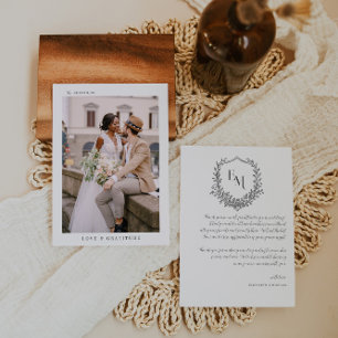 Modern Boho Monogram Foto Wedding Vielen Dank Dankeskarte