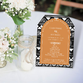 Modern Boho Muster Wedding Arch Burnt Orange Programm