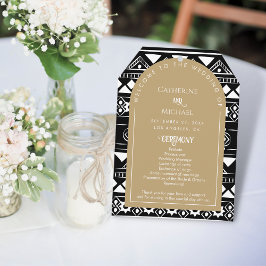 Modern Boho Muster Wedding Arch Gold Programm