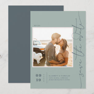 Modern Boho Ozean Glas   Foto Save-the-Date Save The Date