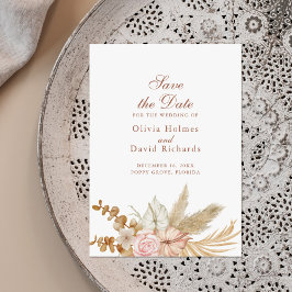 Modern Boho Pampas Grass Save the Date Card