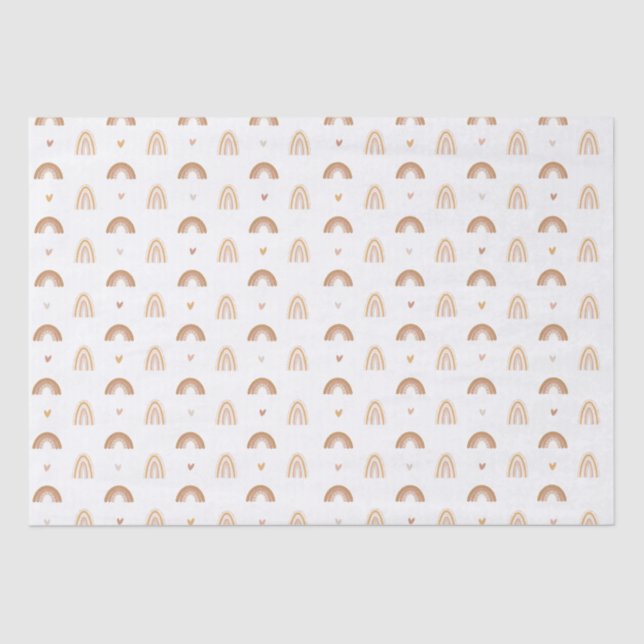 Modern Boho Pink Neutral Regenbogen Muster Seidenpapier (Vorderseite)
