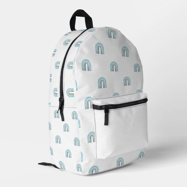 Modern Boho Rainbow Bedruckter Rucksack (Rückseitige Ecke links)