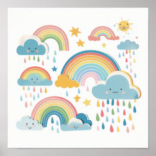 Modern Boho Rainbow Collection Poster