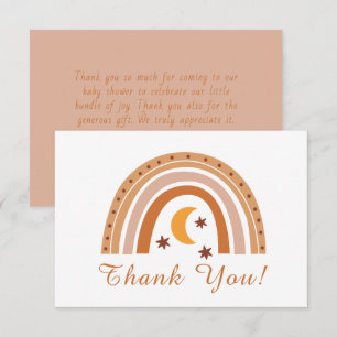 Modern Boho Rainbow Danke Note Card Mitteilungskarte