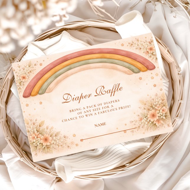 Modern Boho Rainbow Diapper Raffle Begleitkarte (Von Creator hochgeladen)
