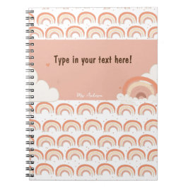 Modern Boho Rainbow Personalisiert Binder, kundens Notizblock