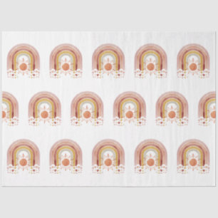Modern BOHO Rainbow Sun Heart Dusty Pink Mustard Seidenpapier