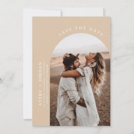Modern Boho Save the Date | Foto Minimalistisch Ca Einladung