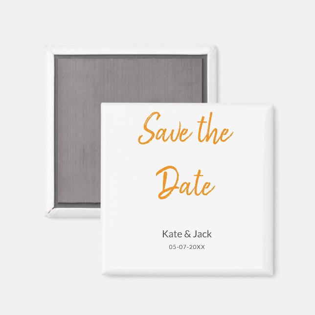Modern boho Save the Date QR-Namensdatum orange hi Magnet (Vorderseite/Rückseite)