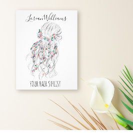 Modern Boho Schwarz-weiße Wavy Hair Style Flora Flyer