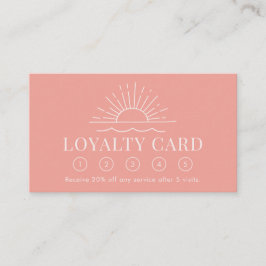 Modern Boho Sun and Beach Wave Loyalty Card Visitenkarte