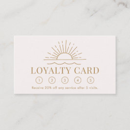 Modern Boho Sun and Beach Wave Loyalty Card Visitenkarte