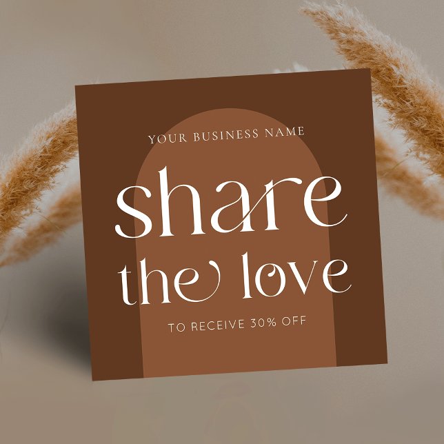 Modern Boho Terracotta auf dem Monte Tamaro Empfehlungskarte (You can customize all colors to match your brand + add your logo and business details)