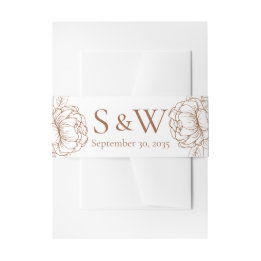 Modern Boho Terracotta Floral Minimal Wedding Einladungsbanderole