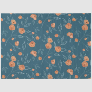 Modern BOHO Terracotta Floral Seidenpapier