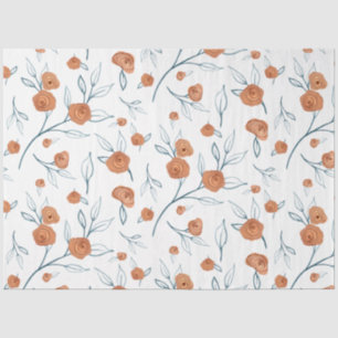 Modern BOHO Terracotta Floral Seidenpapier