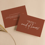Modern Boho Terracotta Trauzeugin Vorschlag Card<br><div class="desc">Moderne Boho Terracotta Trauzeugin Vorschlag Card. Das Wort "Trauzeugin" ist nicht editierbar. Karo der Auflistung für mehr passende Elemente.</div>