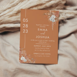 Modern Boho Terracotta Wedding Einladung
