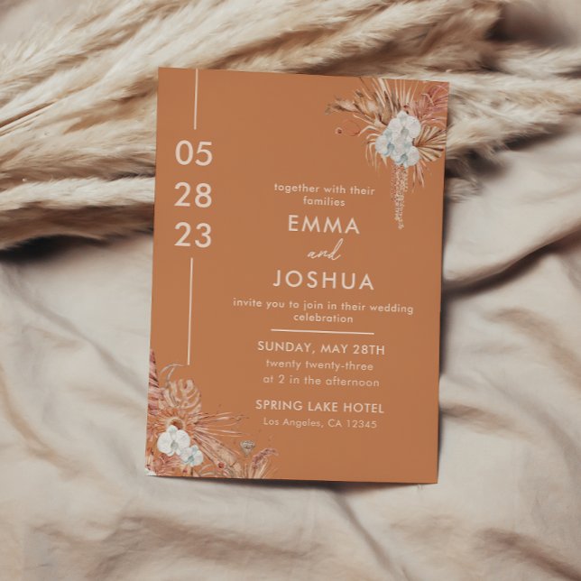 Modern Boho Terracotta Wedding Einladung (Von Creator hochgeladen)