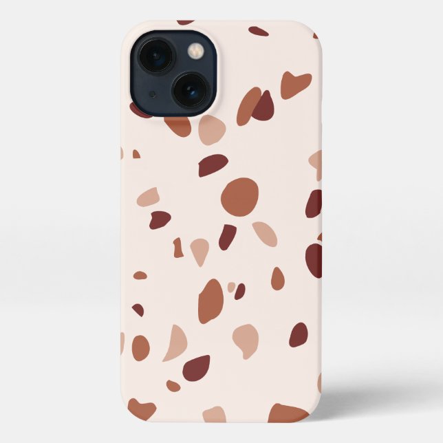 Modern Boho Terrazzo Muster iPhone Case Hülle (Rückseite)